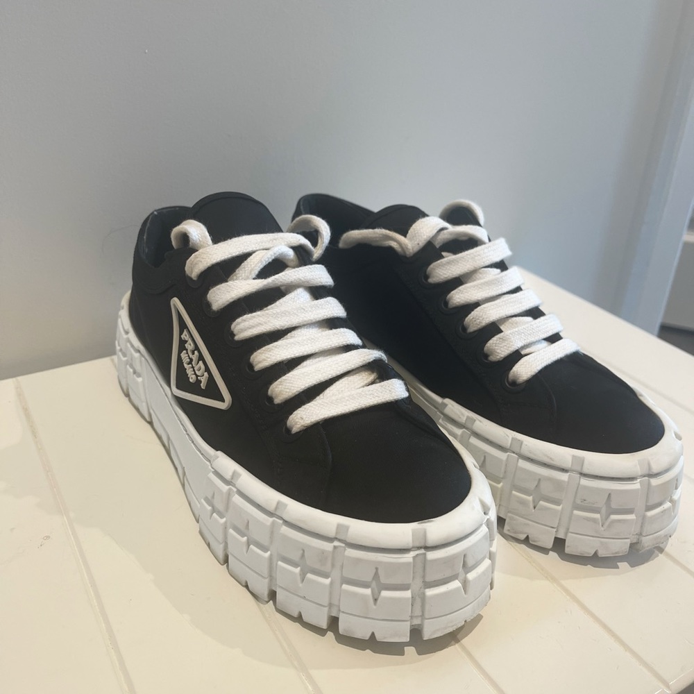 Prada Double Wheel Nylon Sneakers - Picture 3 of 11